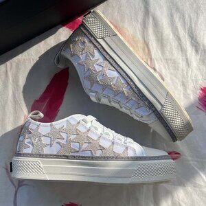 Amiri Court Star Appliqué Low-Top Sneakers (White)